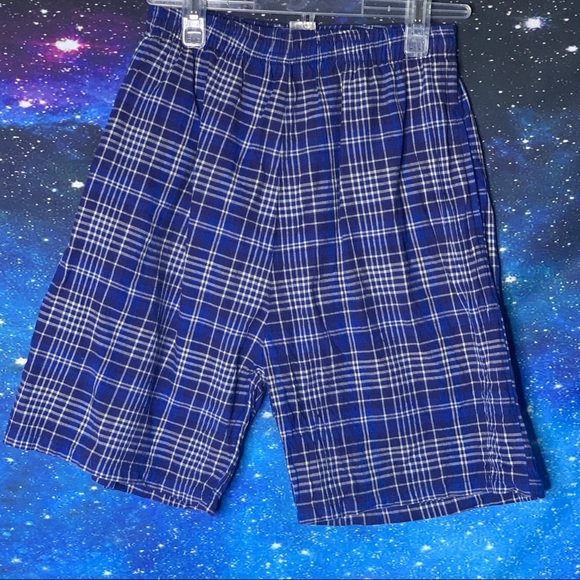 Expressions- Blue Plaid Shorts size 14 - Picture 1 of 8